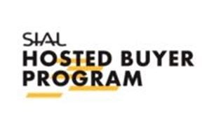 SIAL Hosted Buyer Program logo in black lettering, with a yellow underline on a light gray background.