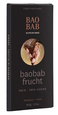 Organic chocolate with baobab powder