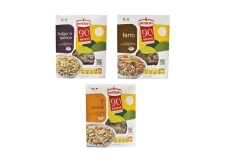 The timesavers - ready to eat grains - Precooked cereals with olive oil in a microwaveable pouch. Low in calories. Rich in nutrients. 100% natural ingredients.<br/>SIAL PARIS 2014