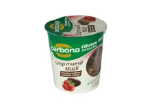 Cerbona gluten free choco-sour cherry in cup - Gluten-free indulgent muesli in cup to go. Made with corn and buckwheat. Lactose free.<br/>SIAL PARIS 2016