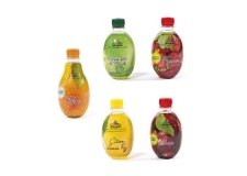 STRAWBERRY LEMONADE 33CL - Lemonade with natural fruit juice in a fruit-shaped plastic bottle. Made from lightly sparkling spring water. No artificial ingredients.<br/>SIAL PARIS 2014