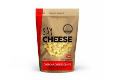 SAY Cheese Crisps - Crispy snacks of cheese dried at low temperature. Preserves nutrients. Long shelf life at room temperature. In a stand-up pouch.<br/>SIAL CHINA 2017