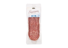 Salami 100% poultry - Low-fat poultry sausage. No animal or vegetable fat. Contains egg protein.
<br/>SIAL PARIS 2014