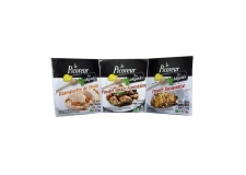 Viande Mijotée - Organic gluten-free simmered meat in an individual stand-up pouch. Poultry preparation cooked in sauce. Ready in 10 minutes in double boiler or in 8 minutes in a frying pan. French poultry. European and AB certification.<br/>SIAL PARIS 2016