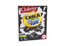 CRICA GOUT CREAMY CHOC CHABRIOR - Black cereal bites filled with vanilla cream.<br/>SIAL PARIS 2014