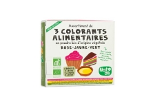 Colorants Alimentaires - Assortment of organic food coloring agents of plant origin. In powder. Gluten-free. To color sugar paste, icing, drink, cream, macaroon... AB and European certification.
<br/>SIAL PARIS 2016