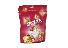 Skoops cubes - Mixed nuts and cranberry bites with cube shape. Fruit infused cranberries. In a resealable stand-up pouch.<br/>SIAL PARIS 2016