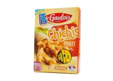 Chichis de poulet  - Breaded cooked chicken churros. No flavour enhancer. No palm oil. Poultry born, raised and prepared in France. 8 servings.<br/>SIAL PARIS 2016