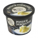 Fondue Normande - Norman cheeses fondue in a microwaveable pot. Made with camembert, Pont l'Evêque cheese, Livarot cheese and cider.
<br/>SIAL PARIS 2016