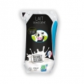 Lait demi-écrémé UHT - Milk source of Omega 3 in a 100% recyclable flexible pouch. Requires little water for the manufacture of packaging. Milk sold without intermediate. Cows fed without palm oil.<br/>SIAL PARIS 2016