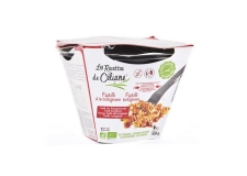 Fusilli bolognese - Organic cooked gluten-free pasta in a pot to go.
<br/>SIAL PARIS 2014