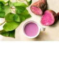 PURPLE SWEETPOTATO LATTE - Instant drink with purple sweet potato and milk. Add 100ml boiling water. 5 pouches of 15g.<br/>SIAL MIDDLE EAST 2016