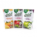Aloha juice cartons - Water and fruit juice drink, low in sugar and calories. 50% water and 50% fruit juice. Sweetened with stevia. No artificial additives.<br/>SIAL PARIS 2014