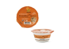 Cooked Organic Brown Rice & Quinoa Cup - Organic cooked cereals in a microwaveable bowl. Ready in 1 minute in the microwave oven. No preservatives. 100% whole grains.<br/>SIAL PARIS 2014