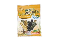 Xin Pin International Development Co., Ltd  - Nori seaweed snacks with almonds and sesame inclusions.<br/>SIAL PARIS 2014